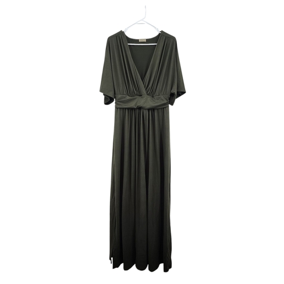 Kiyonna Women's Poly Stretch Crossover V-neck Maxi Dress - 1X - Picture 1 of 6